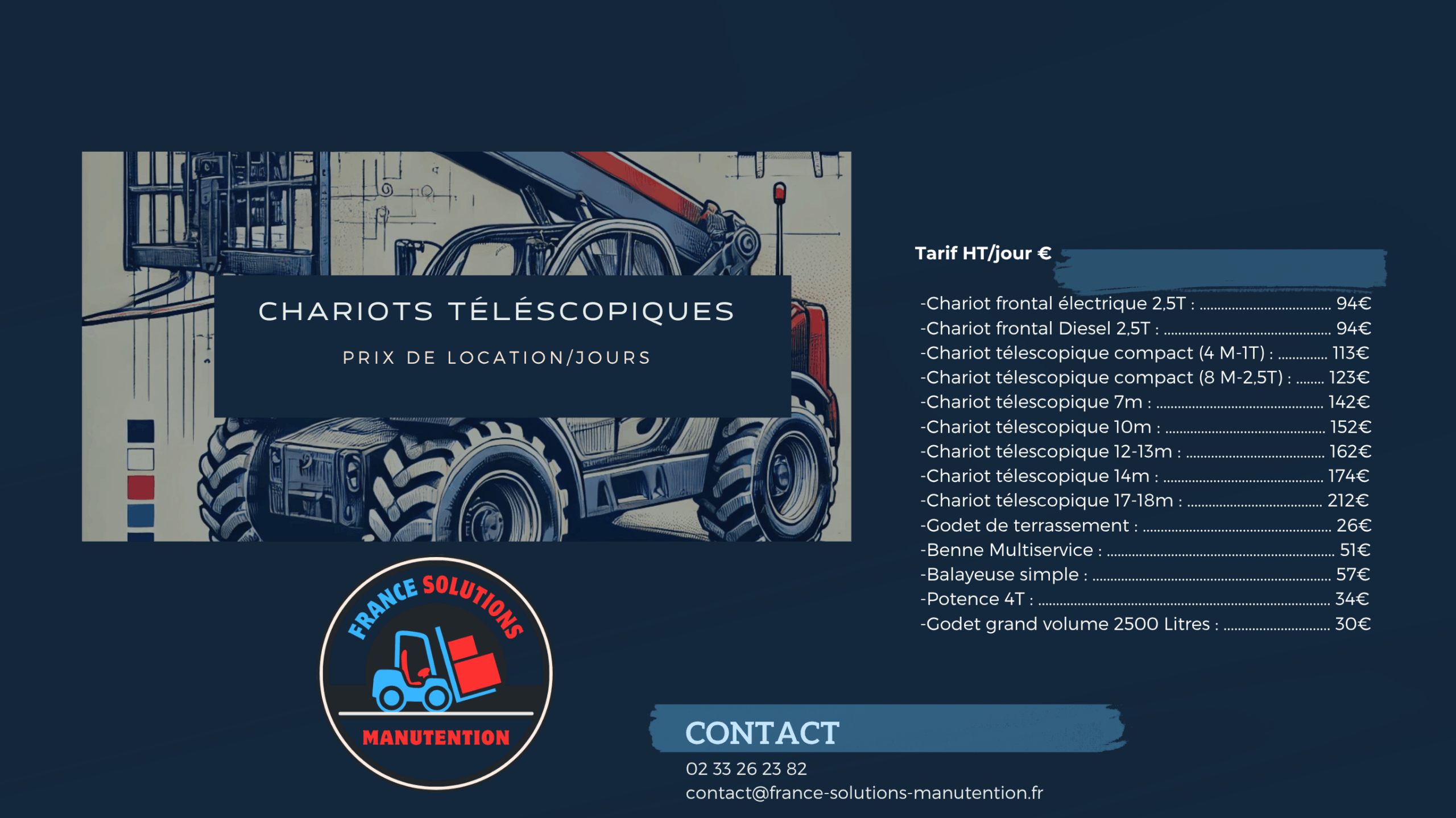 Chariot télescopique location rapide Alençon